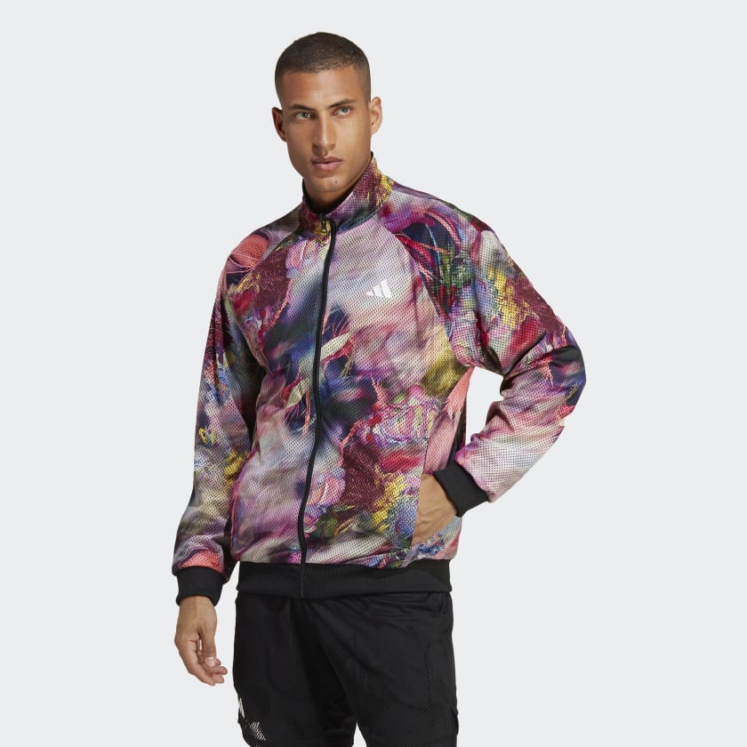 AA-B21 (Adidas melbourne stretch woven reversible jacket black/multicolour) 52398658 ADIDAS