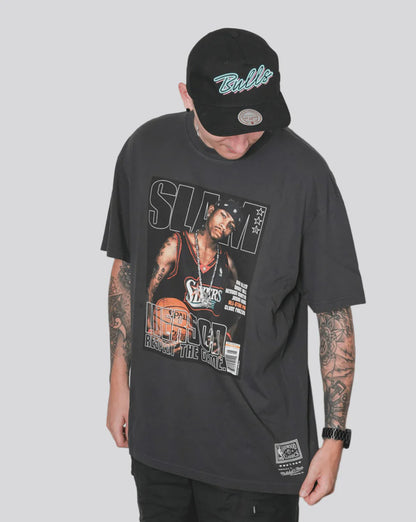 MNA-E42 (Mitchell & ness slam tee 76ers allen iverson faded black) 32593478