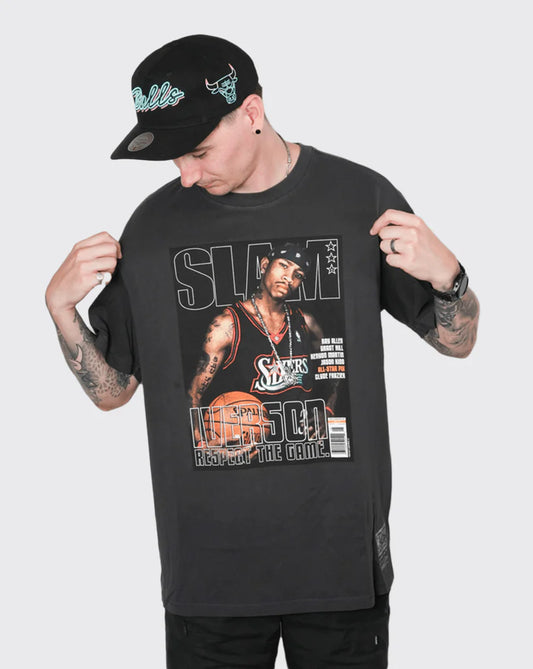 MNA-E42 (Mitchell & ness slam tee 76ers allen iverson faded black) 32593478