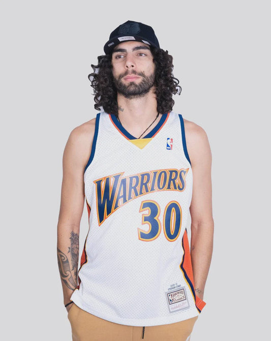 MNA-V34 (Mitchell and ness swingman jersey home 09 warriors curry white) 12498695