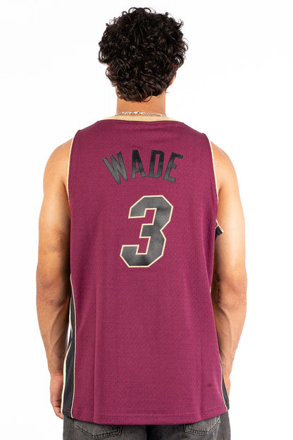 MNA-B48 (Mitchell & ness miami heat wade burgundy swingman jersey) 102598260