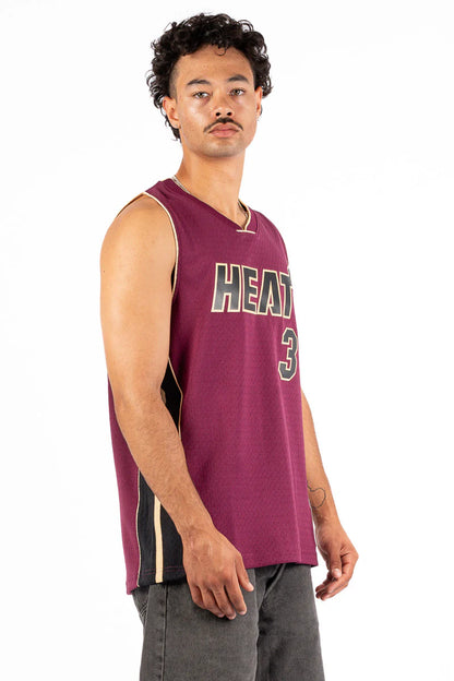 MNA-B48 (Mitchell & ness miami heat wade burgundy swingman jersey) 102598260