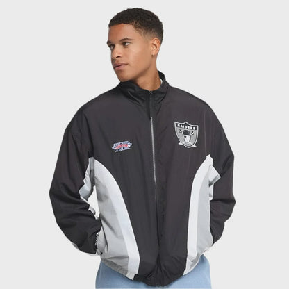 MNA-W43 (Mitchell & ness nylon track jacket raiders black/grey) 52597826
