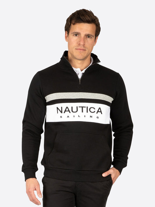 NTA-P9 (Nautica colton quarter zip jumper black/white) 62494868