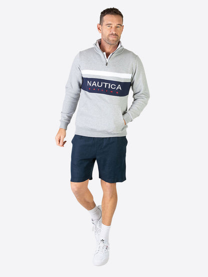 NTA-Q9 (Nautica colton quarter zip jumper grey marle /navy) 62494868