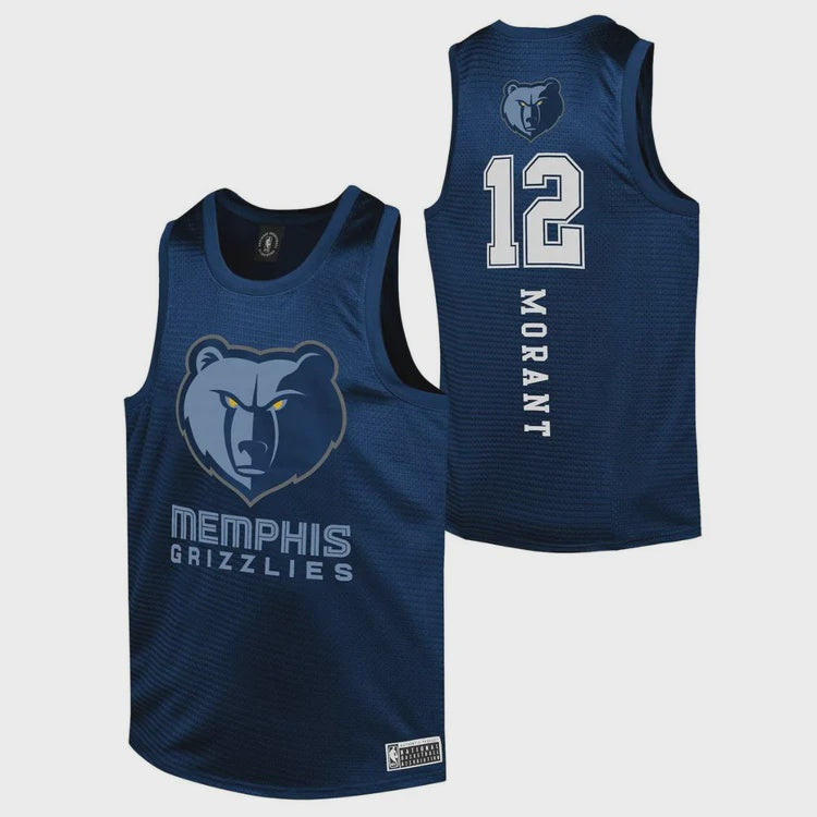 NBAA-T3 (Nba essentials youth name & number tank grizzlies navy) 112394347