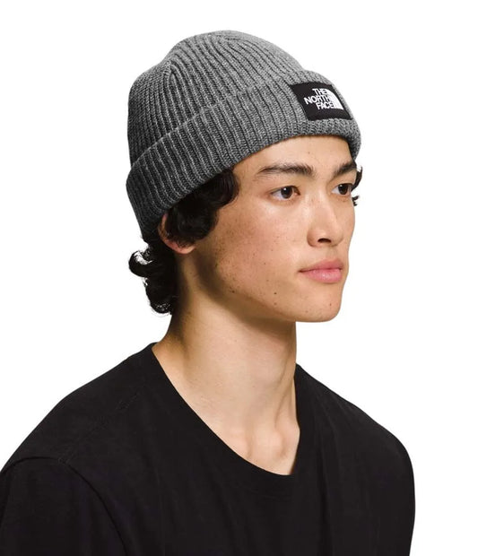 NFA-Y7 (The north face salty lined logo box cuffed beanie medium grey heather) 72592391