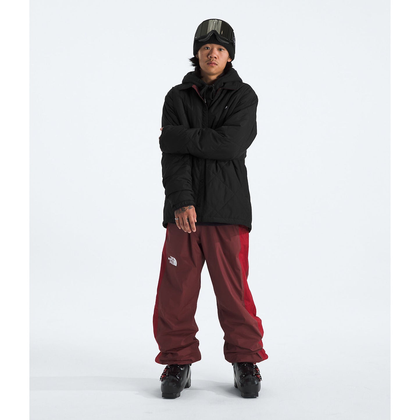 NFA-P10 (The north face afterburner insulated reversible flannel jacket  black/sumac) 826913043