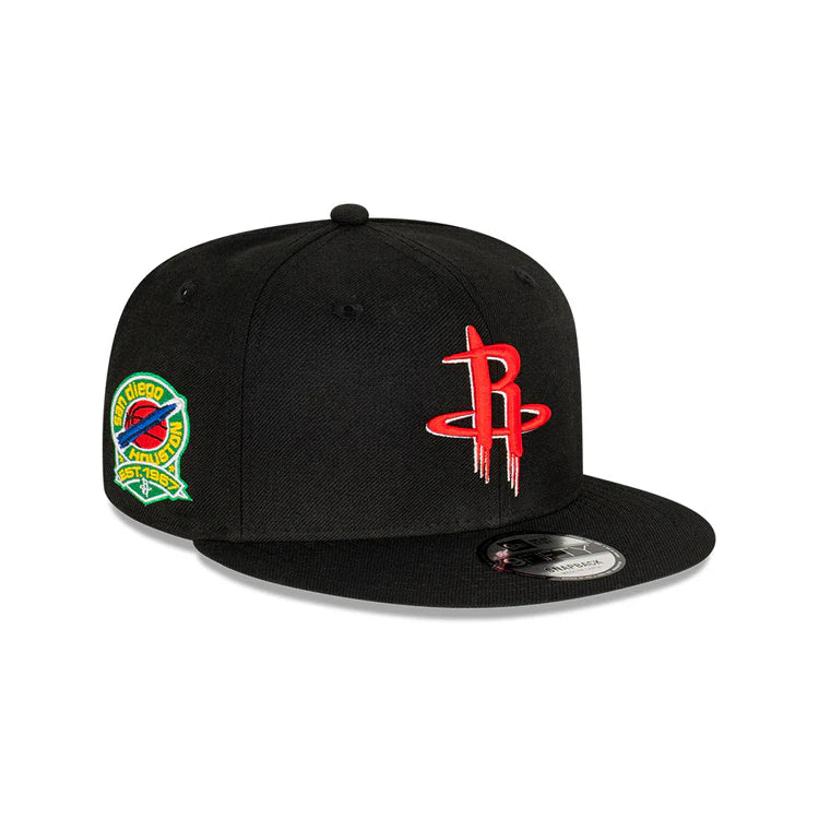 NEC-F54 (New era 5950 nba commemorative houston rockets black/grey fitted cap) 82393970