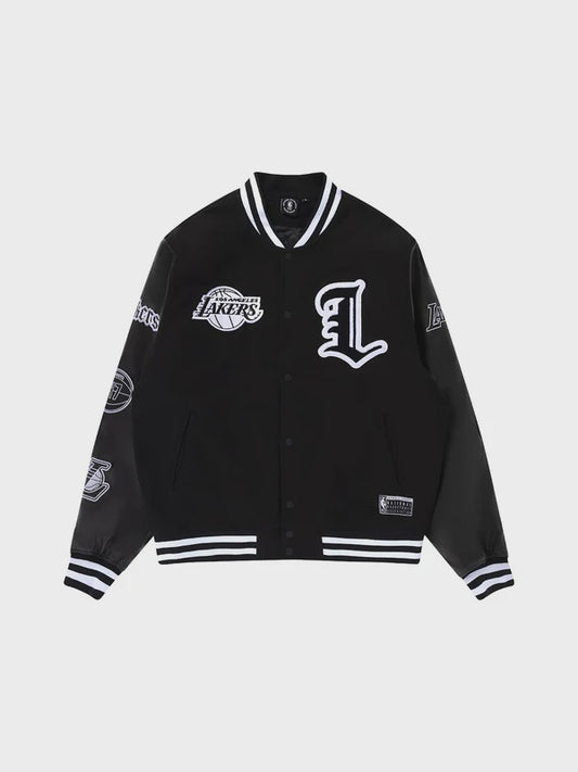 NBAA-Q4 (Nba essentials letterman jacket lakers black) 224914347