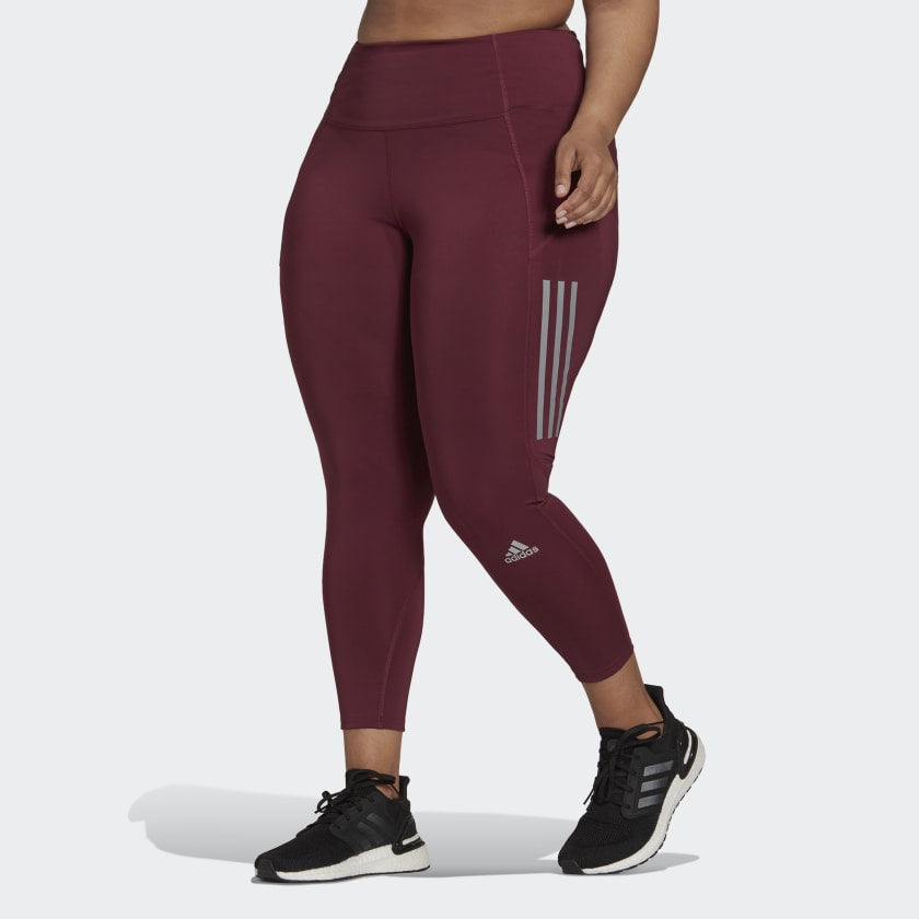 AA-K12 (Adidas own the run 7/8 running leggings plus size victory crimson/silver) 112195115