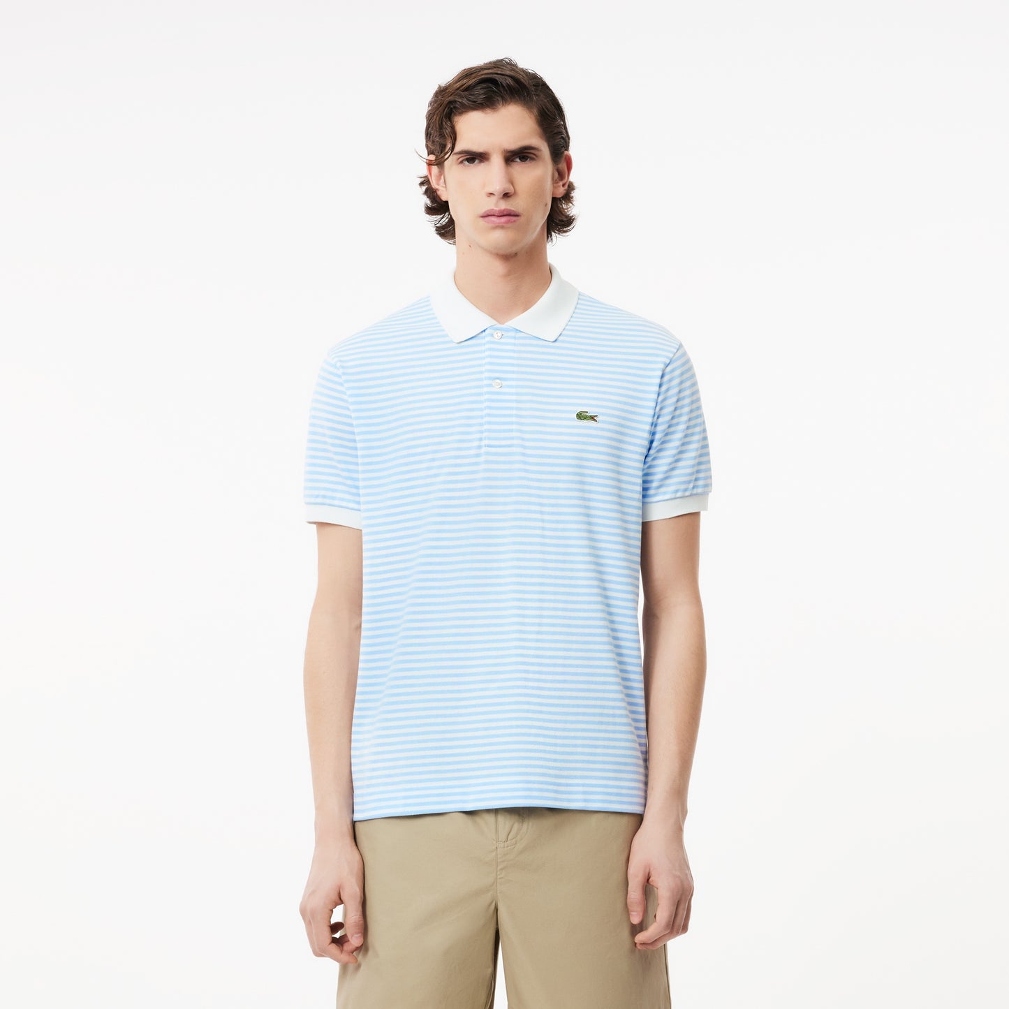 LCA-N19 (Lacoste essential stripe pique polo white) 42499565