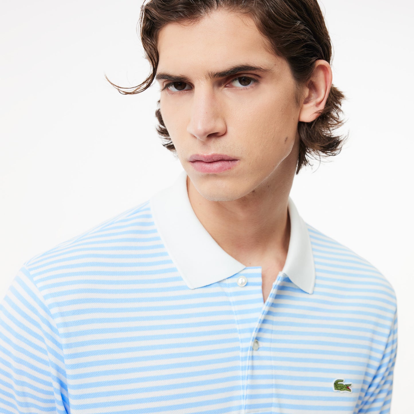 LCA-N19 (Lacoste essential stripe pique polo white) 42499565