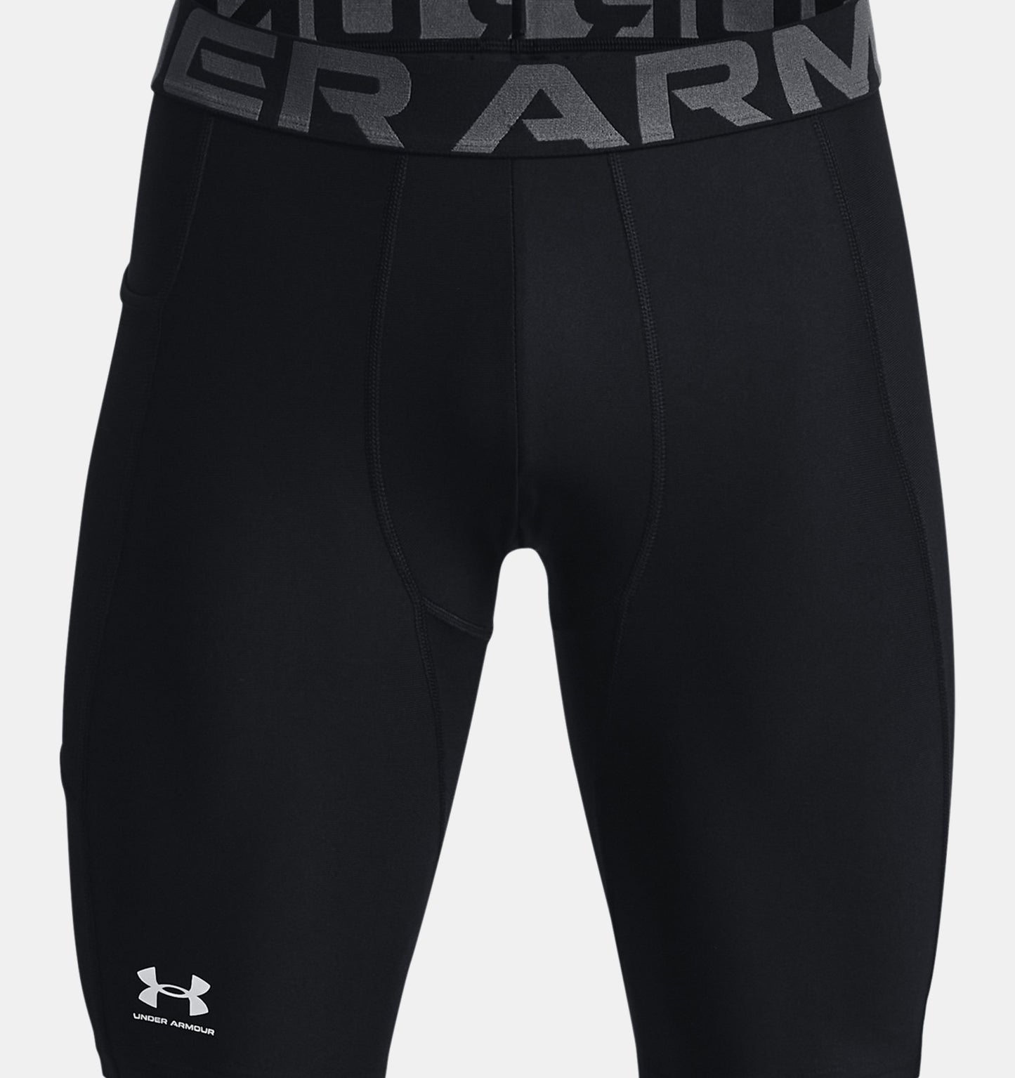 UAA-W10 (Under armour mens heatgear pocket long shorts black/white) 102392608