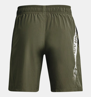 UAA-I11 (Under armour mens woven graphic shorts marine green/white) 122392173