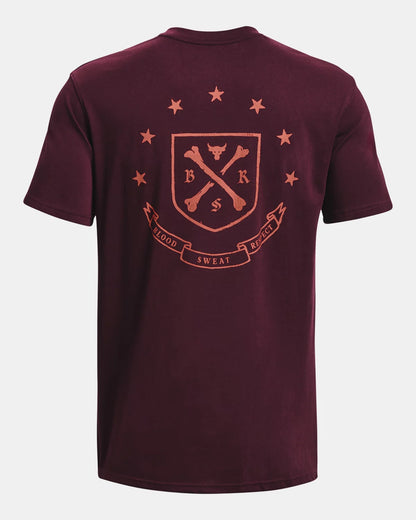 UAA-C10 (Under armour project rock crest heavy weight short sleeve tee dark maroon/heritage red) 72393043 UNDER ARMOUR