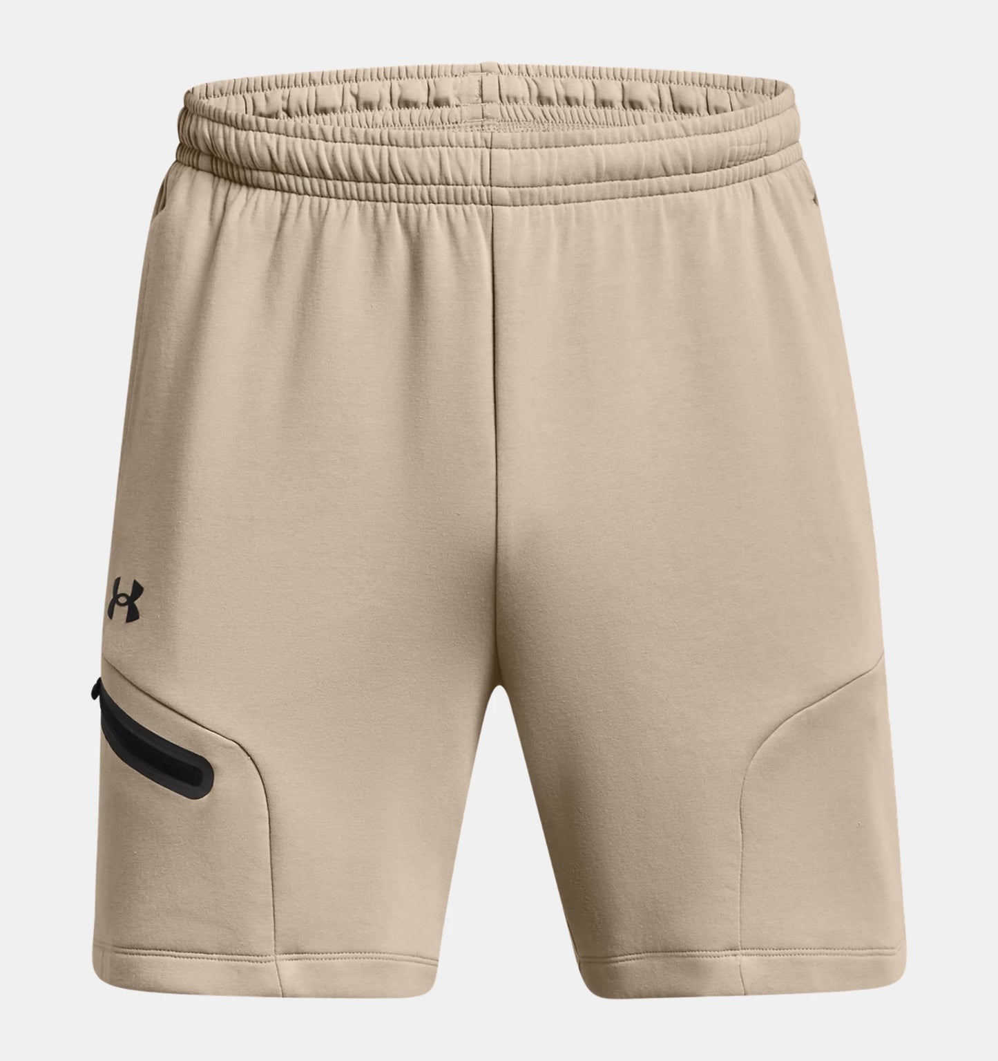 UAA-C13 (Under armour mens unstoppable fleece shorts timberwolf taupe/black) 72494782