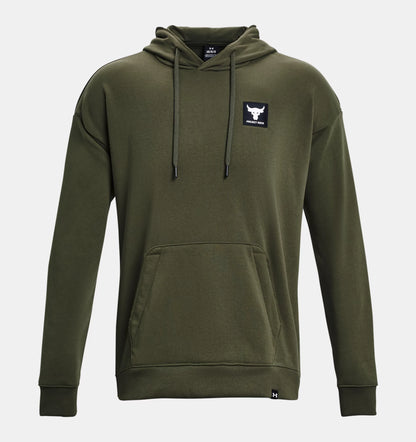 UAA-Q10 (Under armour mens project rock heavy weight terry hoodie marine/green/white) 82395652