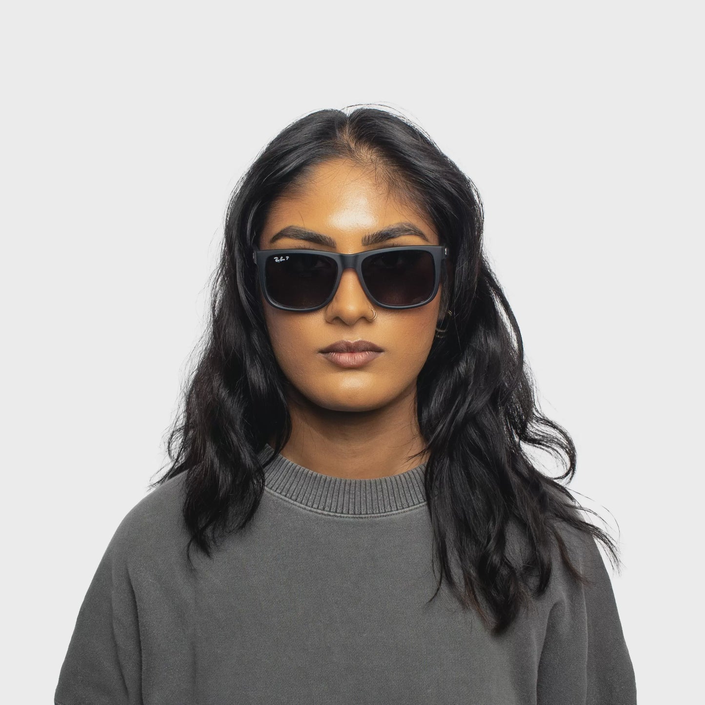 RB-K (Ray-ban justin rubber black frame/light grey gradient lenses) 925913160