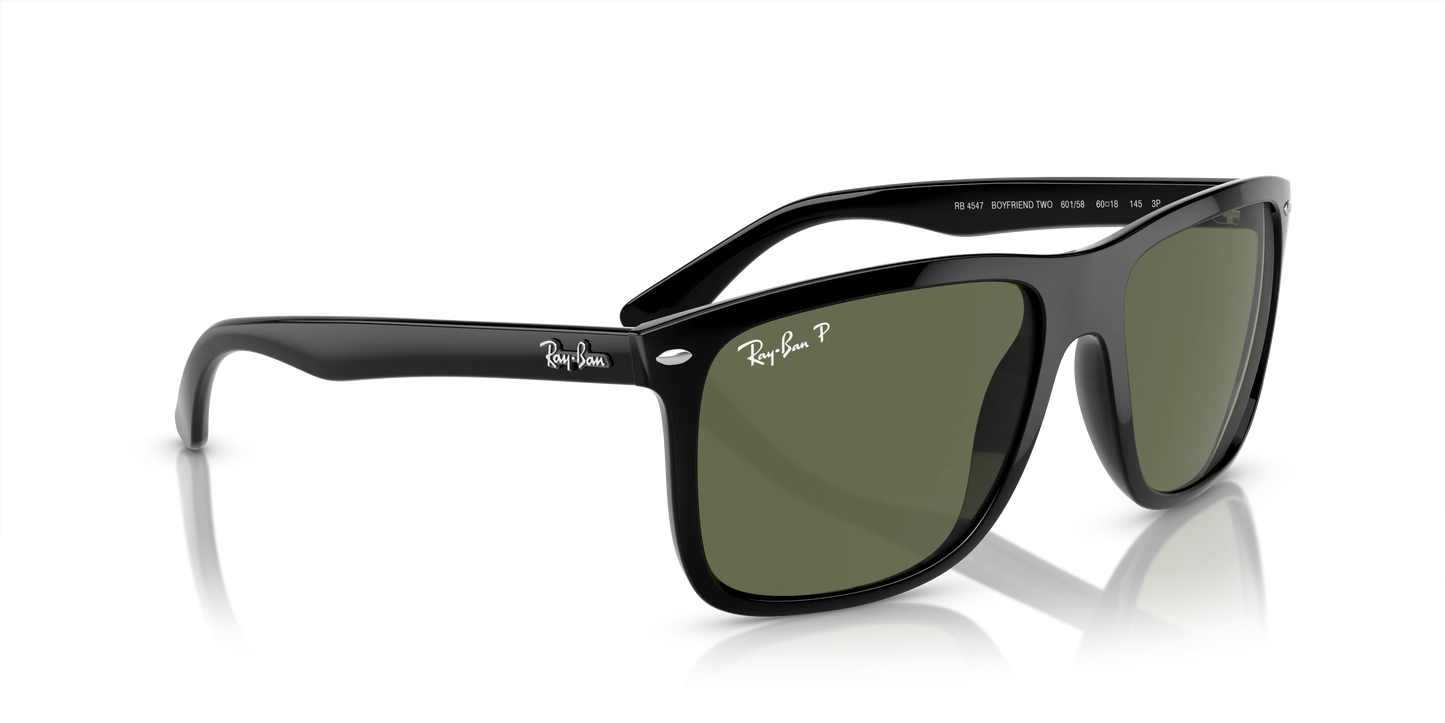 RB-O (Ray-ban boyfriend two black frame/polarized green lenses) 925915019
