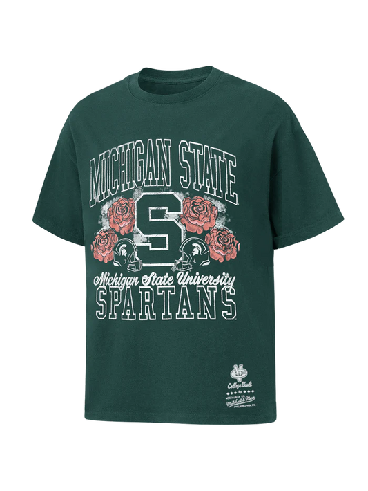 MNA-W48 (Mitchell & ness michigan state tee msu pine needle green) 112592391
