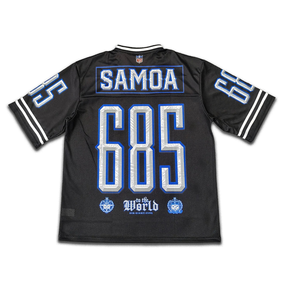 CTZ-K1 (Neverfold SAMOA - mesh cut and sew v-neck grid iron jersey - black)