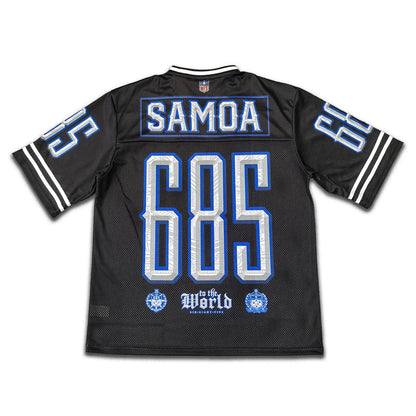 CTZ-K1 (Neverfold SAMOA - mesh cut and sew v-neck grid iron jersey - black)