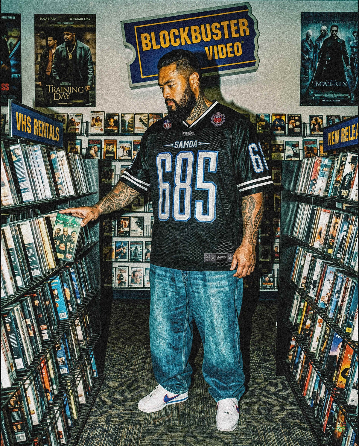 CTZ-K1 (Neverfold SAMOA - mesh cut and sew v-neck grid iron jersey - black)