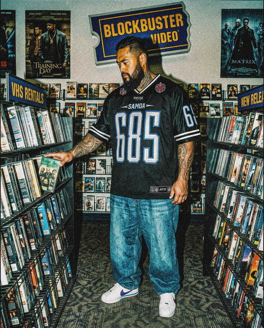 CTZ-K1 (Neverfold SAMOA - mesh cut and sew v-neck grid iron jersey - black)