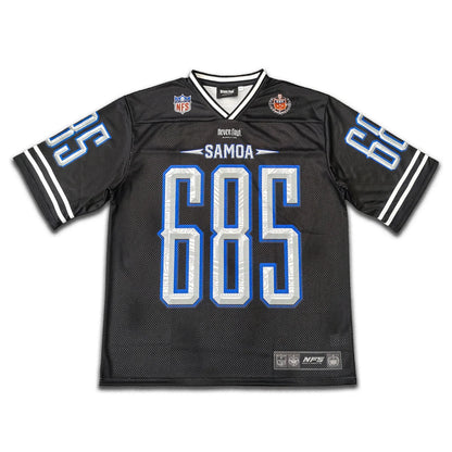 CTZ-K1 (Neverfold SAMOA - mesh cut and sew v-neck grid iron jersey - black)