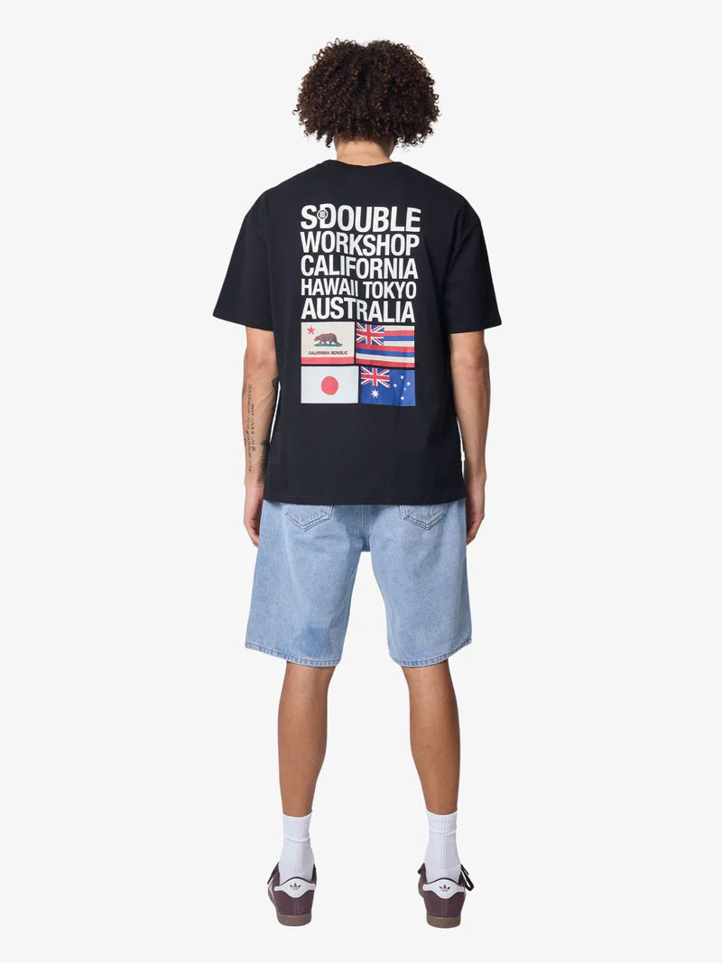 SSA-J (S/Double s flags short sleeve heavy weight tee black) 122593043