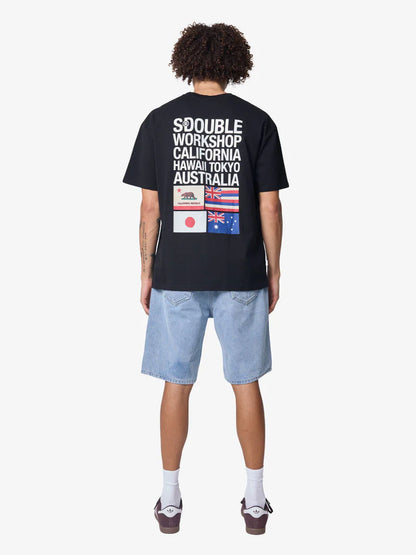SSA-J (S/Double s flags short sleeve heavy weight tee black) 122593043