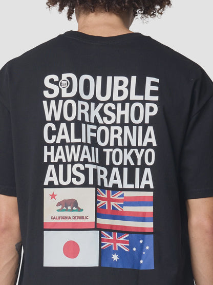 SSA-J (S/Double s flags short sleeve heavy weight tee black) 122593043