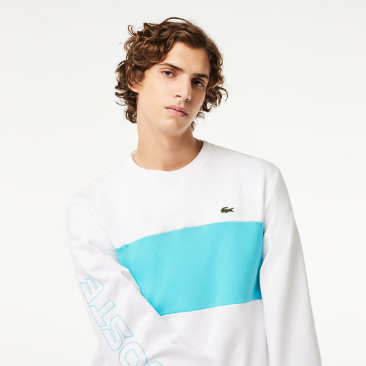 LCA-S21 (Lacoste colour block crewneck sweatshirt white/blue) 125910435