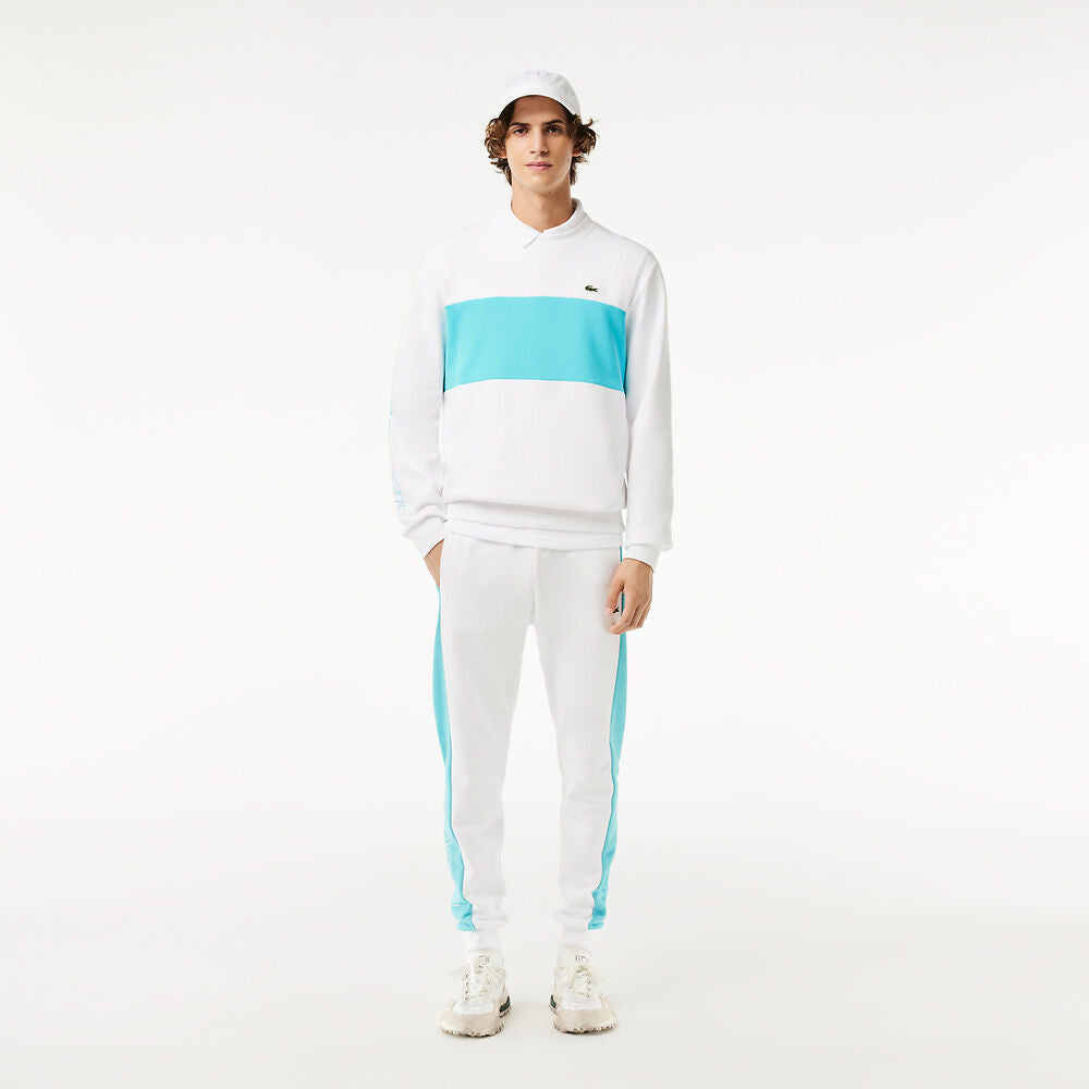 LCA-S21 (Lacoste colour block crewneck sweatshirt white/blue) 125910435