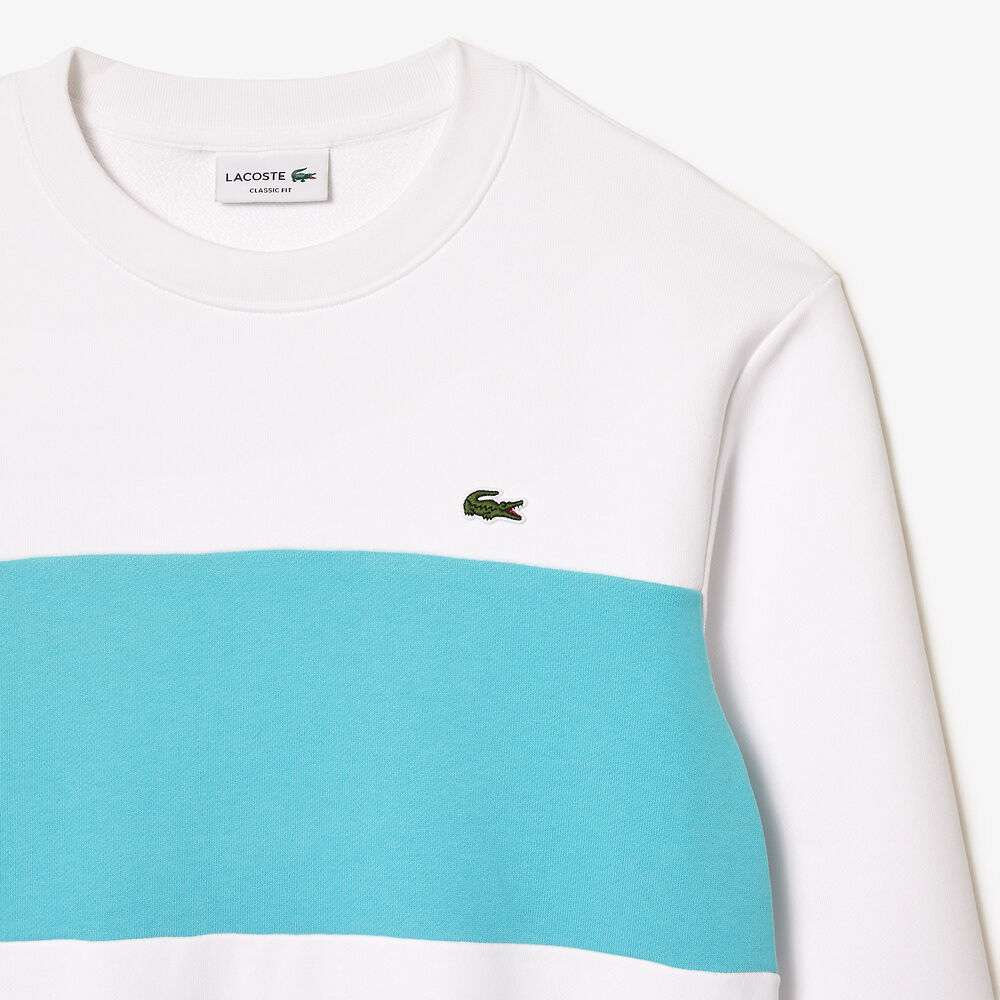 LCA-S21 (Lacoste colour block crewneck sweatshirt white/blue) 125910435