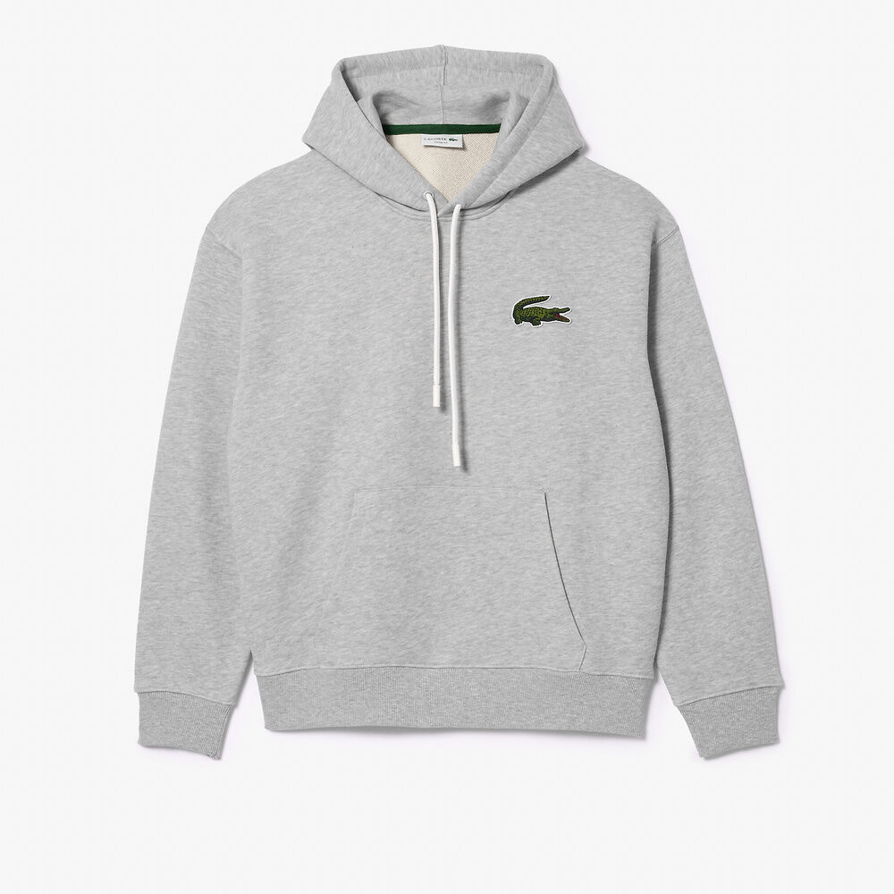 LCA-B19 (Lacoste originals loose fit hoodie silver chine) 424913478