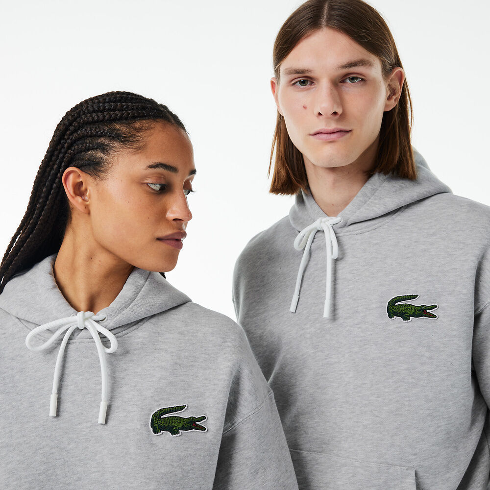 LCA-B19 (Lacoste originals loose fit hoodie silver chine) 424913478