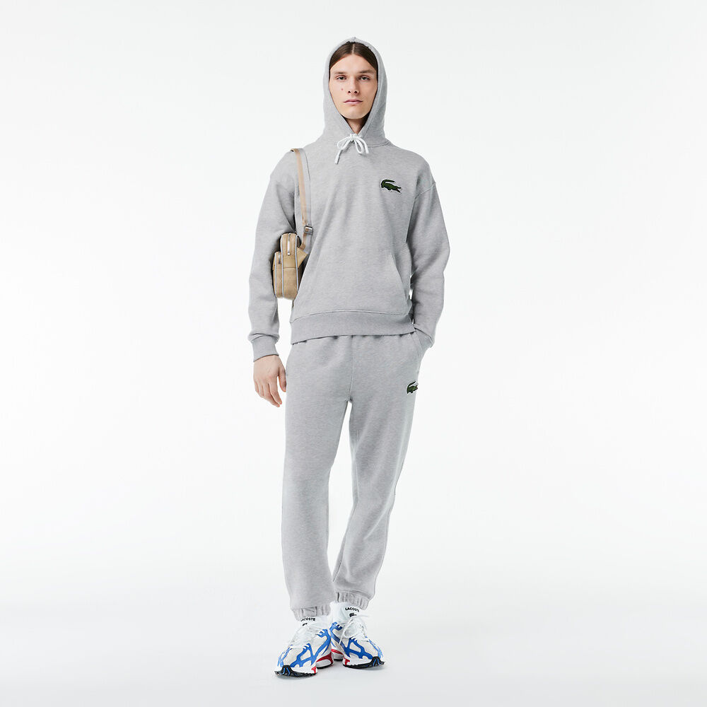 LCA-B19 (Lacoste originals loose fit hoodie silver chine) 424913478