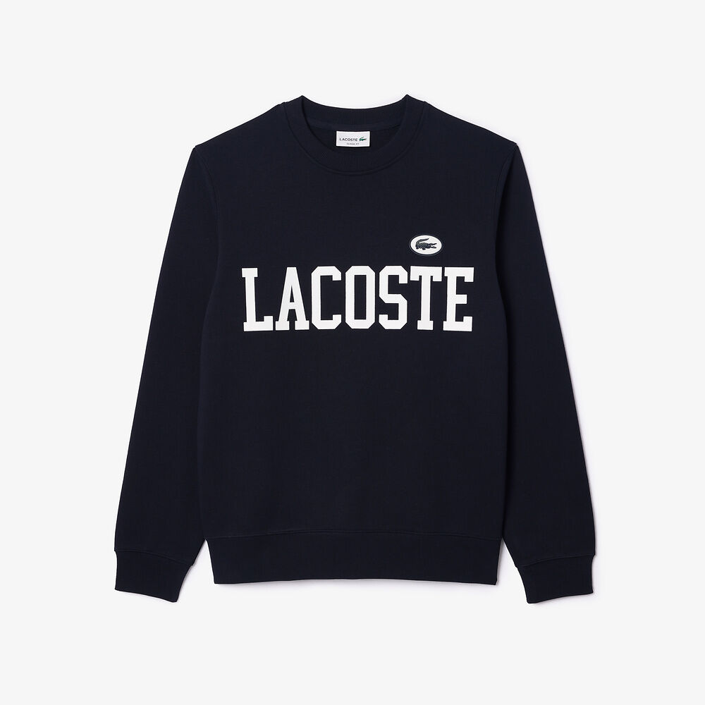 LCA-Y20 (Lacoste french iconics nb flocked fleece jogger sweatshirt navy) 1124913043