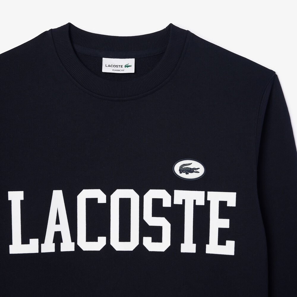 LCA-Y20 (Lacoste french iconics nb flocked fleece jogger sweatshirt navy) 1124913043