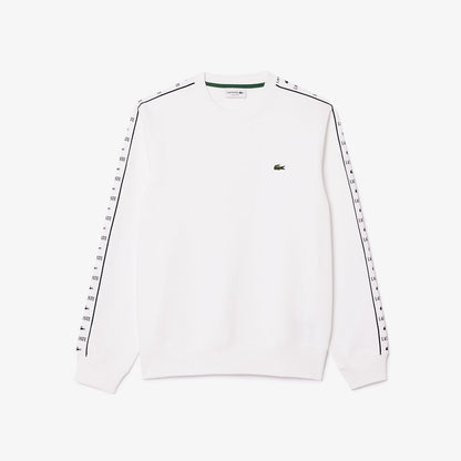 LCA-Z20 (Lacoste logo stripe jogger sweatshirt white) 1124910870