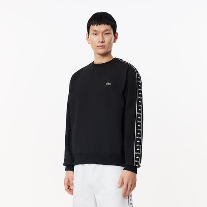 LCA-A21 (Lacoste logo stripe jogger sweatshirt black) 1124910870