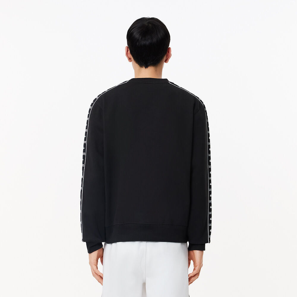 LCA-A21 (Lacoste logo stripe jogger sweatshirt black) 1124910870