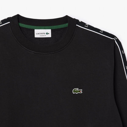 LCA-A21 (Lacoste logo stripe jogger sweatshirt black) 1124910870