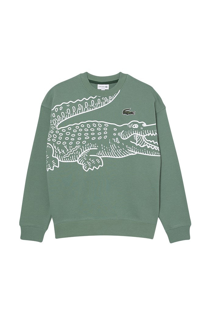 LCA-M18 (Lacoste loose fit croc print sweatshirt green) 1123912391