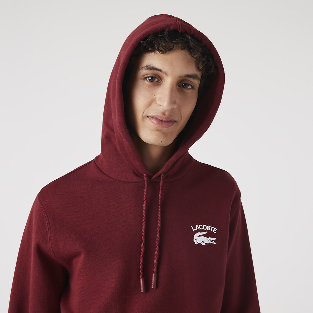 LCA-N15 (Lacoste soft branding hoodie cranberry) 223910870 LACOSTE