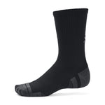 UAA-J10 (Under armour unisex performance tech 3 pack crew socks black/jet gray) 82391304