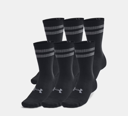 UAA-L13 (Under armour unisex essentials 6 pack crew socks white/black) 82492173