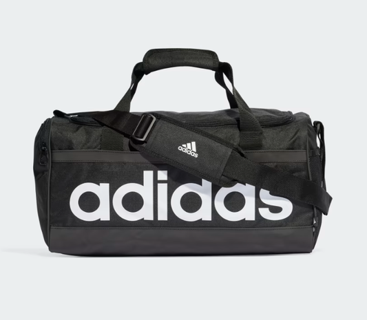 AE-T6 (Adidas essentials linear duffel bag medium black/white) 82492886